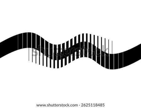 Modern striped pattern, black on white background. Wavy thick lines. Vector background for advertising, announcements, posters. Design element.