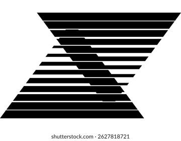 Modern striped pattern of triangles. Design element of black lines on white background. Vector background for covers, advertising, packaging and announcements
