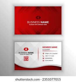 Modern Striped Red Business Card Template With Dots, can be used for business designs, presentation designs or any suitable designs.