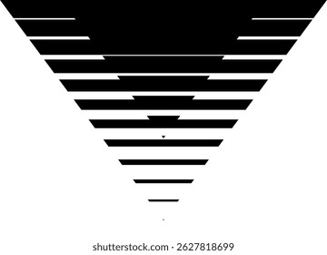 Modern striped triangular pattern. Sporty design element from black lines on white background. Vector background for covers, advertising, packaging and sportswear
