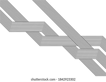 Modern striped vector pattern of black parallel lines on a white background. Abstract vector background