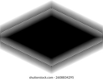 Modern striped vector pattern.   Design element in the form of a black rhombus on a white background. Vector background