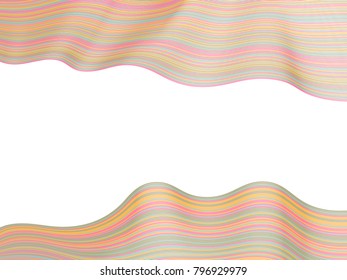 Modern stripes texture, wavy ribbons horizontal vector image.  Curved lines pattern, hipster minimalist background.  Banner, placard or card backdrop graphic design.
