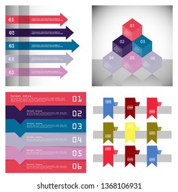 Modern strips infographics 10 options banner for business processes, workflow, diagram, flowcharts