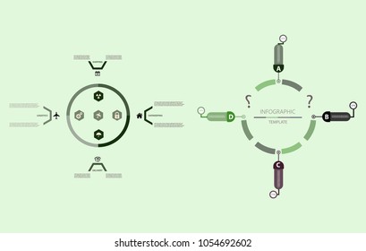 Modern strips infographics different options banner for business processes, workflow, diagram, flowcharts