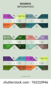 Modern strips infographics different options banner for business processes, workflow, diagram, flowcharts