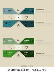 Modern strips infographics different options banner for business processes, workflow, diagram, flowcharts