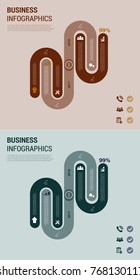 Modern strips infographics different options banner for business processes, workflow, diagram, flowcharts