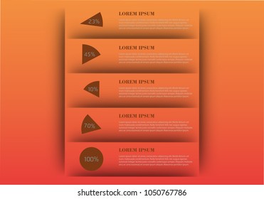 Modern strips infographics paper cut out