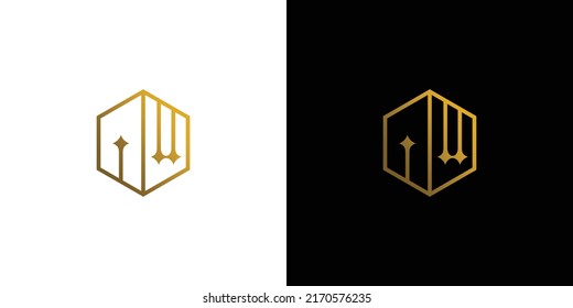 Modern and strong AW letter initials logo design 2