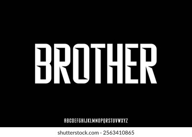 Modern strong condensed brother sans serif alphabet display font vector