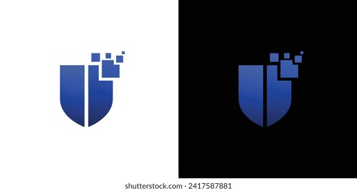 Modern and strong cyber security logo design
