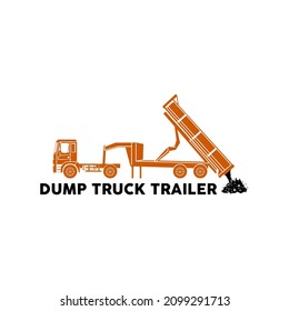 Modern And Strong Dump Truck Trailer Logo