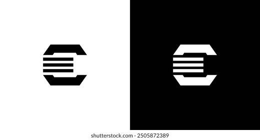 Modern and strong E logo design 