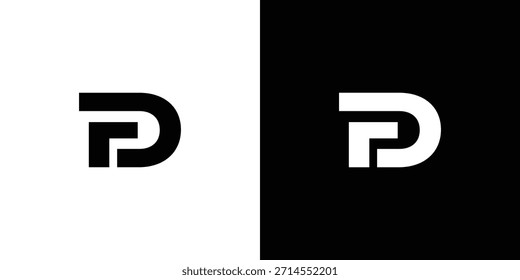 Diseño moderno y fuerte del logotipo de la letra de FD