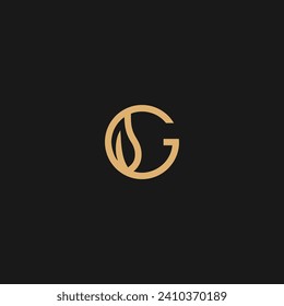 Diseño moderno y fuerte del logotipo de la hoja G,
