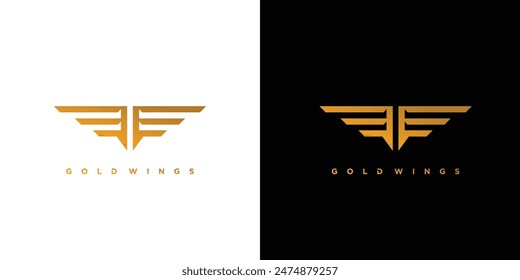 Modern and strong  Golden wings logo design