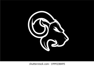 Modern Strong Head Sheep Logo