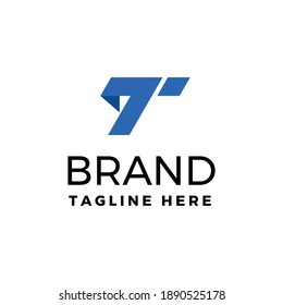 Letra inicial moderna y fuerte T con plantilla de logotipo de vibración de tecnología