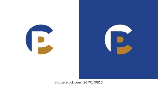 Diseño moderno y fuerte del logotipo de las iniciales de CP	