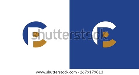 Modern and strong letter CP initials logo design	