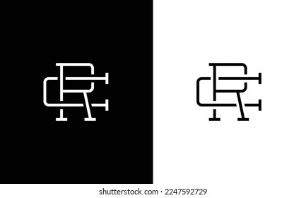 Modern and strong letter CR RC initials logo design