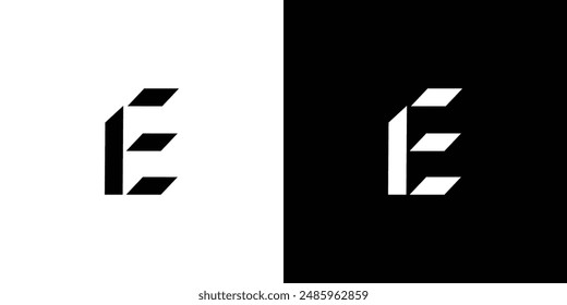 Modern and strong letter E initials logo design