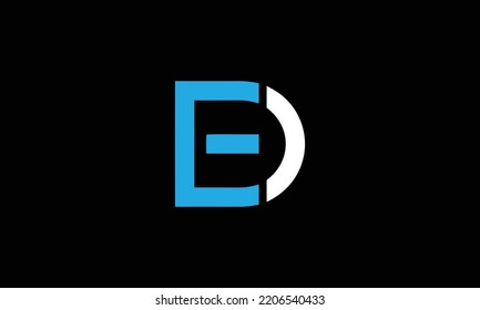 Diseño del logotipo de las iniciales ED con letra fuerte y moderna