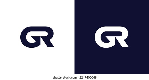 	Modern and strong  letter GR initials logo design