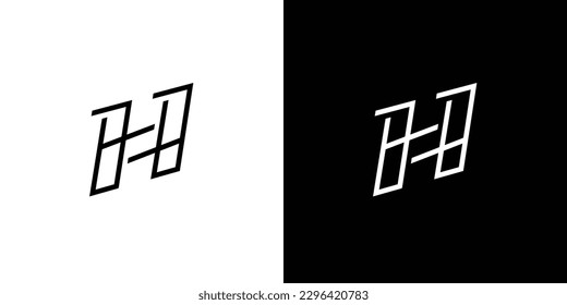 Diseño del logotipo de las iniciales H de letra fuerte y moderna 