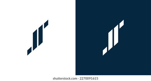 Modern and strong letter JR initials logo design 
