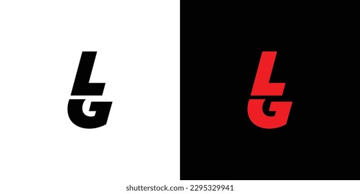Modern and strong letter LG initials logo design