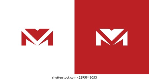 Modernes und starkes Buchstaben M initialisiert Logo-Design