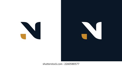 Modern and strong letter N initials logo design 2