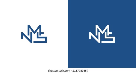 Modern and strong letter NMS initials logo design 2