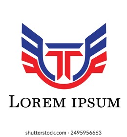 modern and strong letter T initials logo design vector