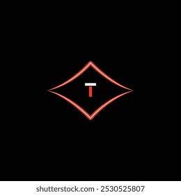 Diseño moderno y fuerte del logotipo de las iniciales T 