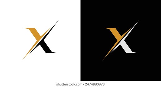 Diseño moderno y fuerte del logotipo de las iniciales de la letra X