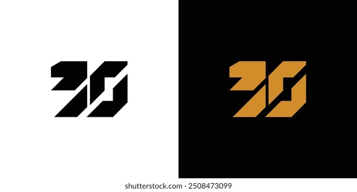 Modern and strong number 30 logo design	