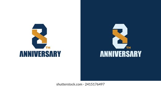 Modern and strong number 8  logo design