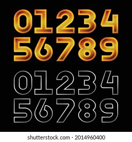modern and strong numbers design concept