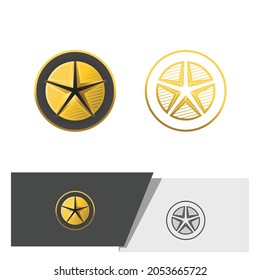 modern and strong star logo in gold accents