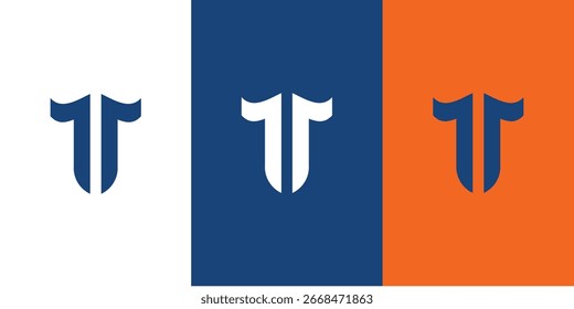 Moderno e forte T iniciais logotipo design