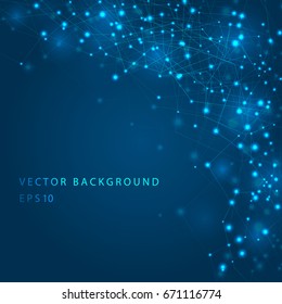 Modern structure of the DNA molecule. background for medicine, science, technology, chemistry.  Internet technology background, concept of Network, internet communication vector illustration
