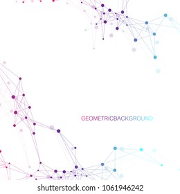 Modern Structure Molecule DNA. Atom. Molecule and communication background for medicine, science, technology, chemistry. Medical scientific backdrop