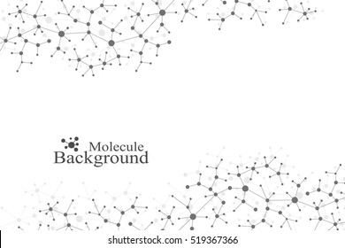 Modern Structure Molecule DNA. Atom. Molecule and communication background for medicine, science, technology, chemistry. Medical scientific backdrop