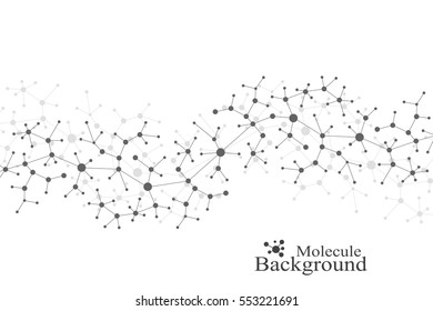 Modern Structure Molecule DNA. Atom. Molecule and communication background for medicine, science, technology, chemistry. Medical scientific backdrop