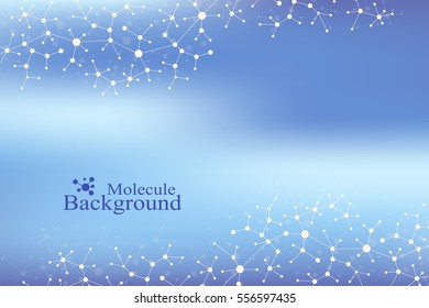 Modern Structure Molecule DNA. Atom. Molecule and communication background for medicine, science, technology, chemistry. Medical scientific backdrop