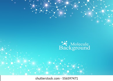 Modern Structure Molecule DNA. Atom. Molecule and communication background for medicine, science, technology, chemistry. Medical scientific backdrop