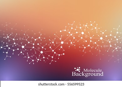 Modern Structure Molecule DNA. Atom. Molecule and communication background for medicine, science, technology, chemistry. Medical scientific backdrop